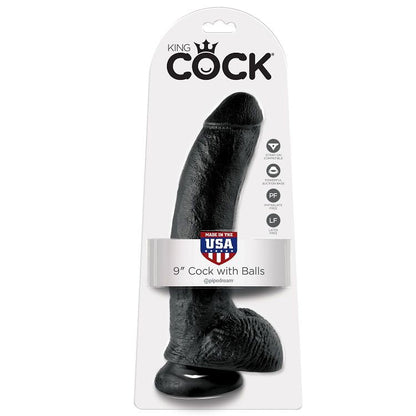 KING COCK - 9 DILDO BLACK WITH BALLS 22.9 CM - LoveYou.lv