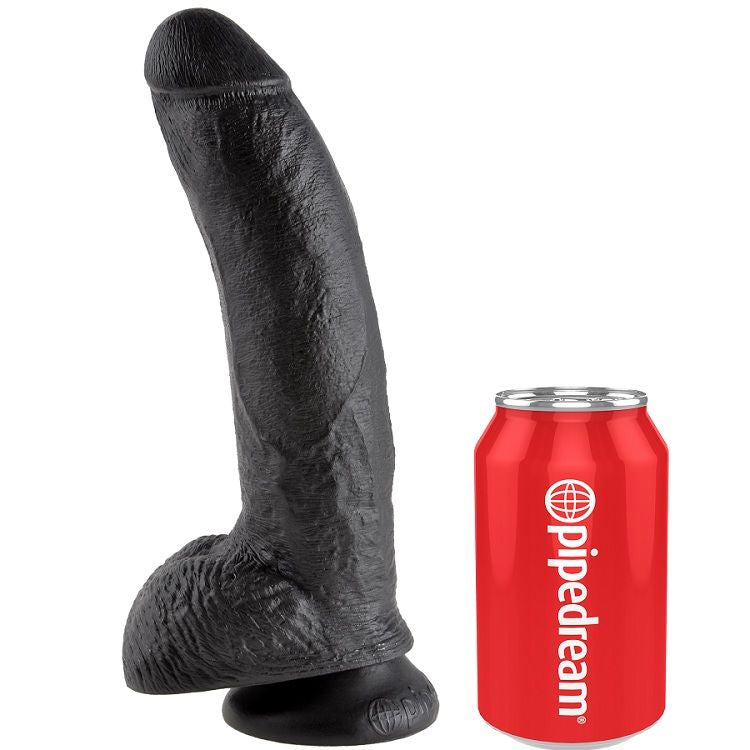 KING COCK - 9 DILDO BLACK WITH BALLS 22.9 CM - LoveYou.lv