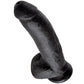 KING COCK - 9 DILDO BLACK WITH BALLS 22.9 CM - LoveYou.lv