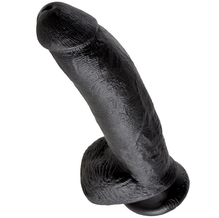 KING COCK - 9 DILDO BLACK WITH BALLS 22.9 CM - LoveYou.lv