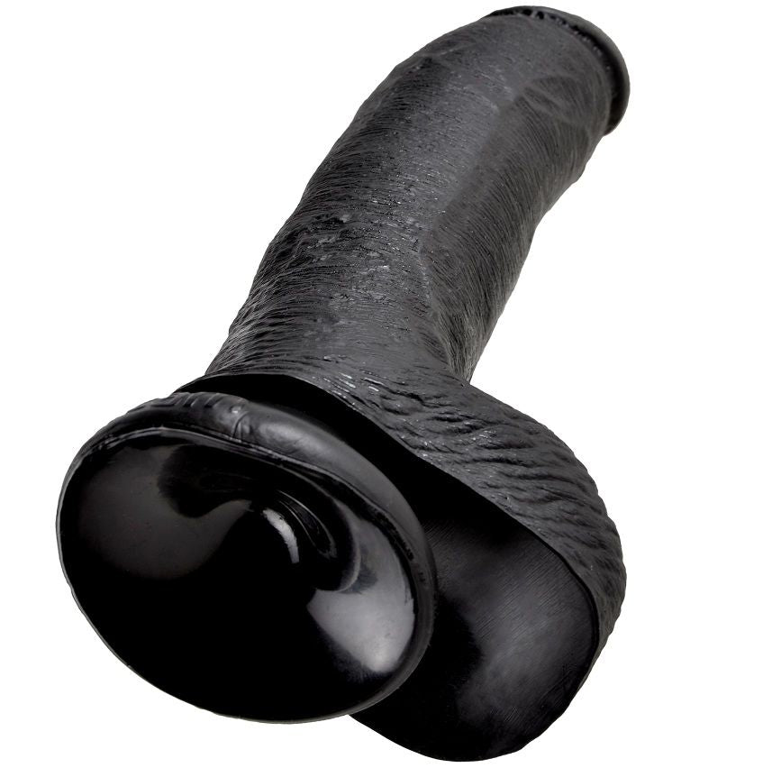 KING COCK - 9 DILDO BLACK WITH BALLS 22.9 CM - LoveYou.lv