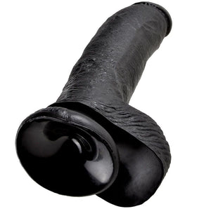 KING COCK - 9 DILDO BLACK WITH BALLS 22.9 CM - LoveYou.lv
