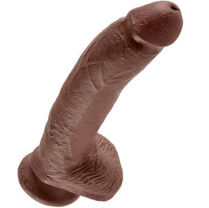 KING COCK - 9 DILDO BROWN WITH BALLS 22.9 CM - LoveYou.lv