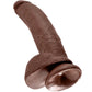 KING COCK - 9 DILDO BROWN WITH BALLS 22.9 CM - LoveYou.lv