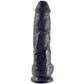 KING COCK - 10 DILDO BLACK WITH BALLS 25.4 CM - LoveYou.lv