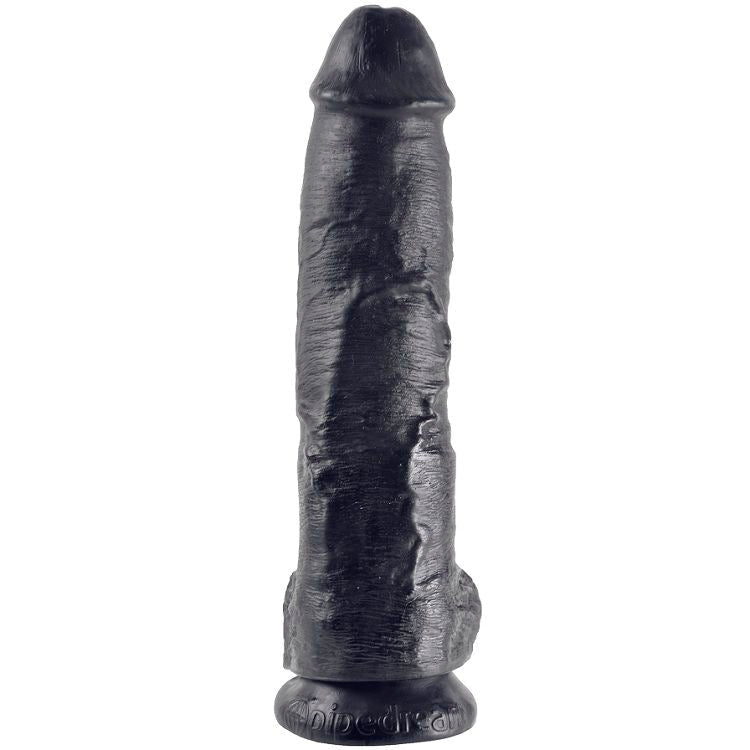 KING COCK - 10 DILDO BLACK WITH BALLS 25.4 CM - LoveYou.lv