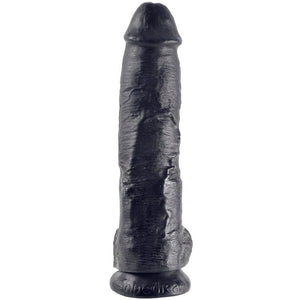 KING COCK - 10 DILDO BLACK WITH BALLS 25.4 CM - LoveYou.lv