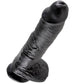 KING COCK - 10 DILDO BLACK WITH BALLS 25.4 CM - LoveYou.lv