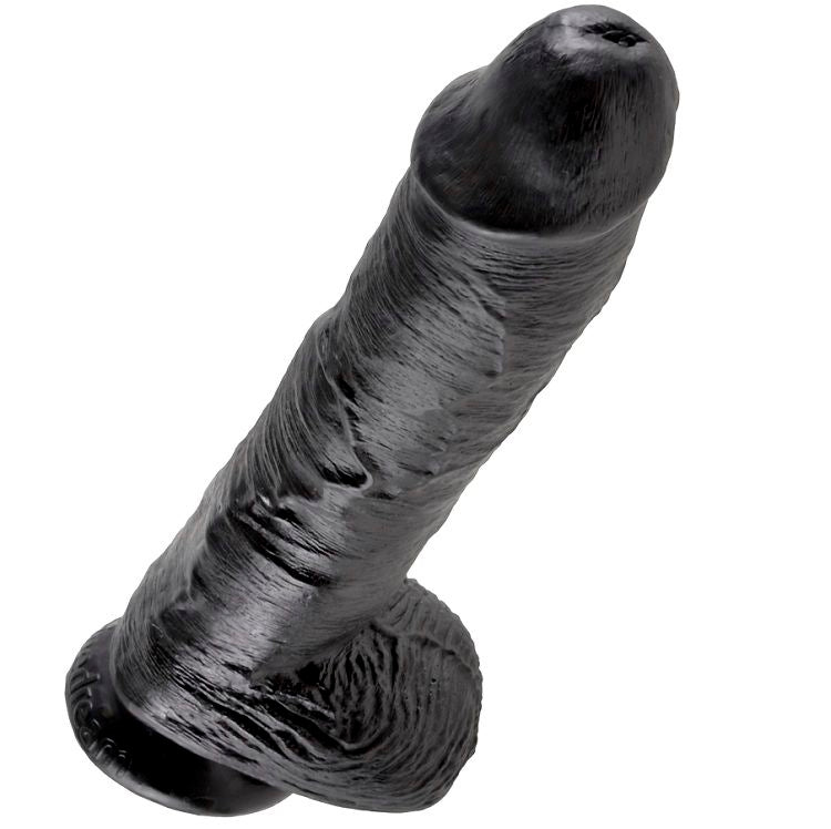KING COCK - 10 DILDO BLACK WITH BALLS 25.4 CM - LoveYou.lv