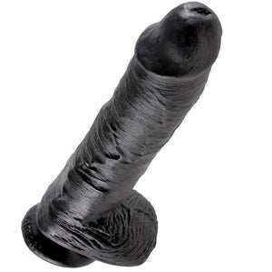 KING COCK - 10 DILDO BLACK WITH BALLS 25.4 CM - LoveYou.lv