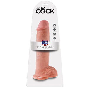 KING COCK - 11 ДИЛДО МЯКОТЬ С ШАРИКАМИ 28 СМ