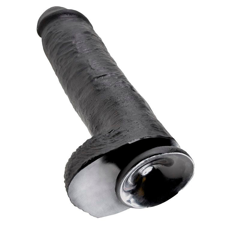 KING COCK - 11 DILDO BLACK WITH BALLS 28 CM - LoveYou.lv