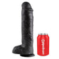 KING COCK - 11 DILDO BLACK WITH BALLS 28 CM - LoveYou.lv