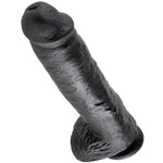 KING COCK - 11 DILDO BLACK WITH BALLS 28 CM - LoveYou.lv