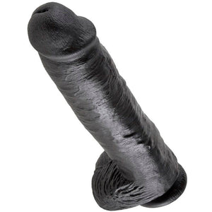 KING COCK - 11 DILDO BLACK WITH BALLS 28 CM - LoveYou.lv
