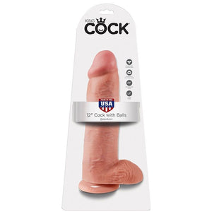 KING COCK - 12 ДИЛДО МЯКОТЬ С ШАРИКАМИ 30.48 СМ