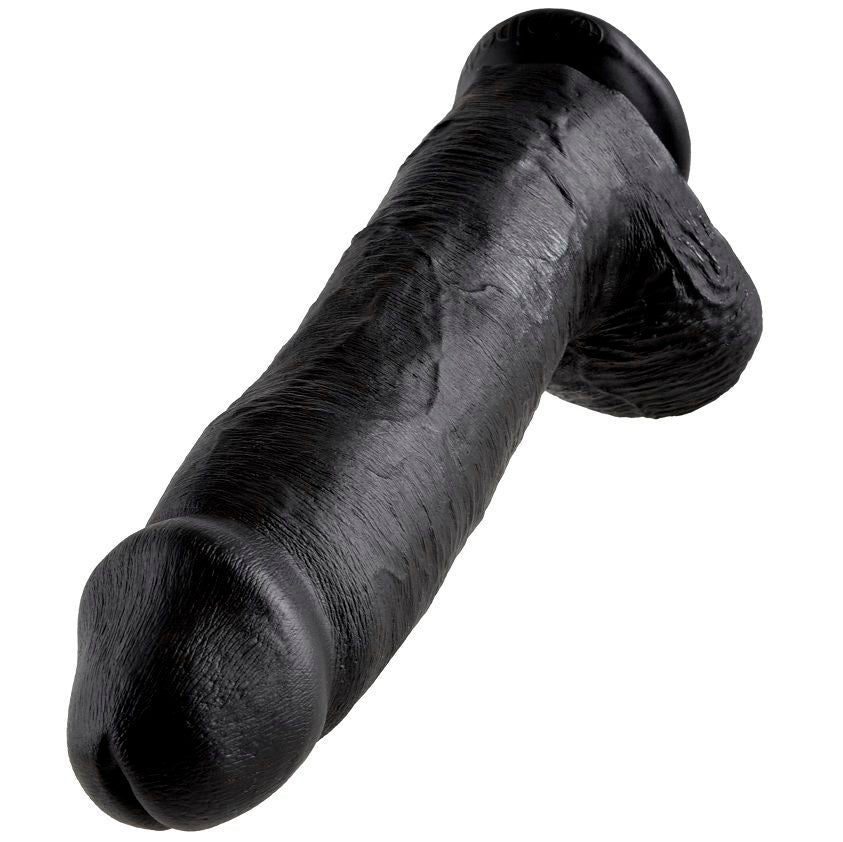 KING COCK - 12 DILDO BLACK WITH BALLS 30.48 CM - LoveYou.lv