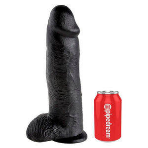 KING COCK - 12 DILDO BLACK WITH BALLS 30.48 CM - LoveYou.lv