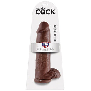 KING COCK - 12 DILDO BROWN WITH BALLS 30.48 CM - LoveYou.lv