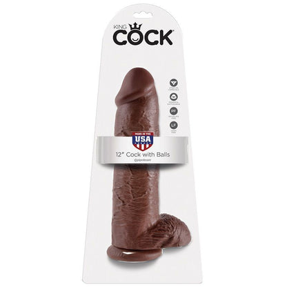 KING COCK - 12 DILDO BROWN WITH BALLS 30.48 CM - LoveYou.lv