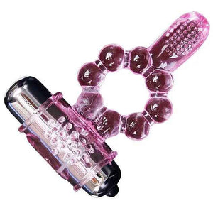 BAILE - SILICONE RING 10 TONGUE RHYTHMS WITH PINK VIBRATION - LoveYou.lv