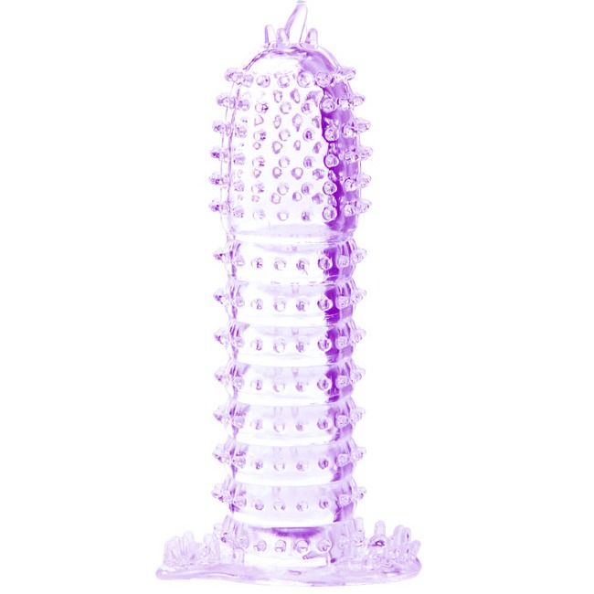 BAILE - PENIS SHEATH WITH STIMULATING POINTS PURPLE 14 CM - LoveYou.lv