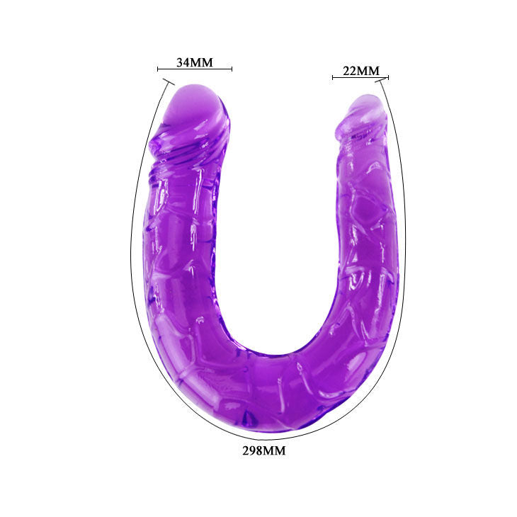 BAILE - DOUBLE DILDO IN LILAC FLEXIBLE JELLY - LoveYou.lv