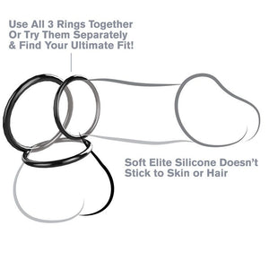 FANTASY C-RINGZ - SILICONE 3 RING STAMINA KOMPLEKTS