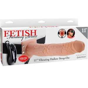 FETISH FANTASY SERIES - SERIES 11 HOLLOW STRAP-ON VIBRATING WITH BALLS 27.9CM FLESH - LoveYou.lv
