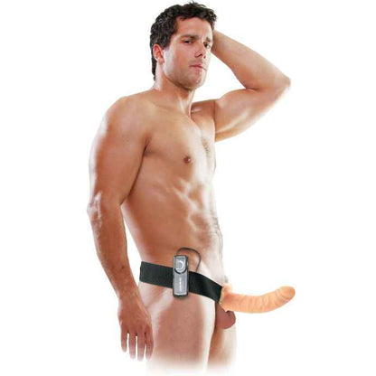 FETISH FANTASY SERIES - 19 CM VIBRATING HOLLOW STRAP-ON BROWN - LoveYou.lv