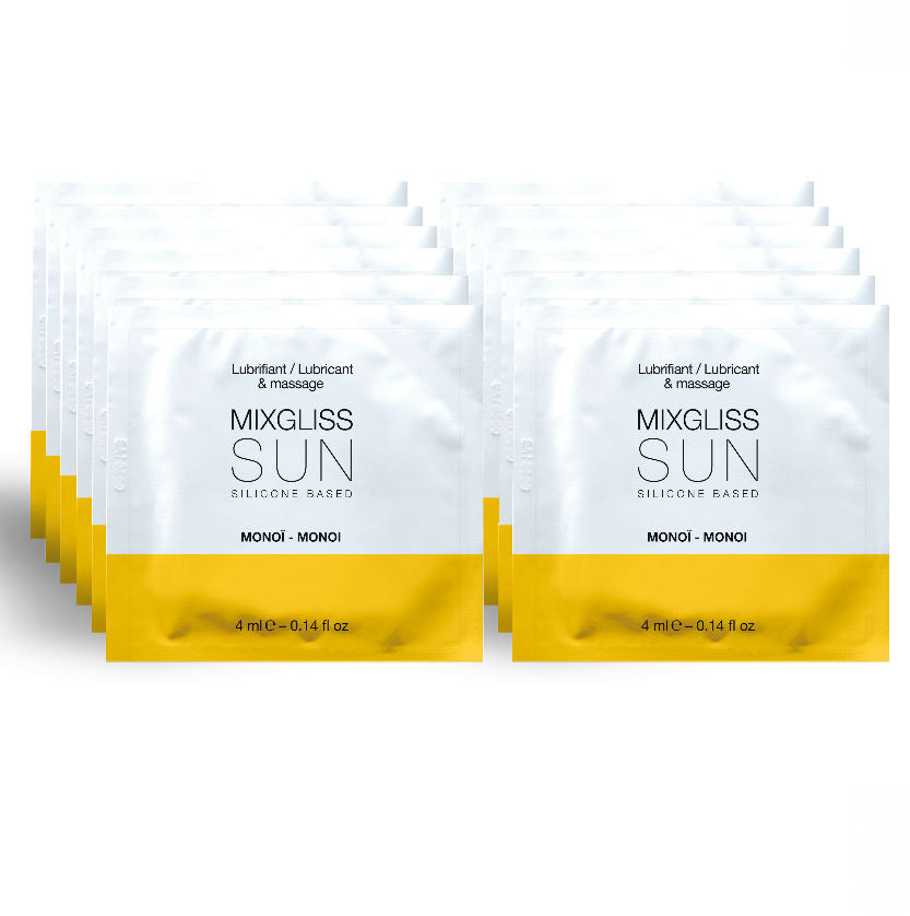 MIXGLISS - LUBRIKANTS AROMA MONOI 12 UZ SILIKONA BĀZES VIENAS DEVAS 4 ml
