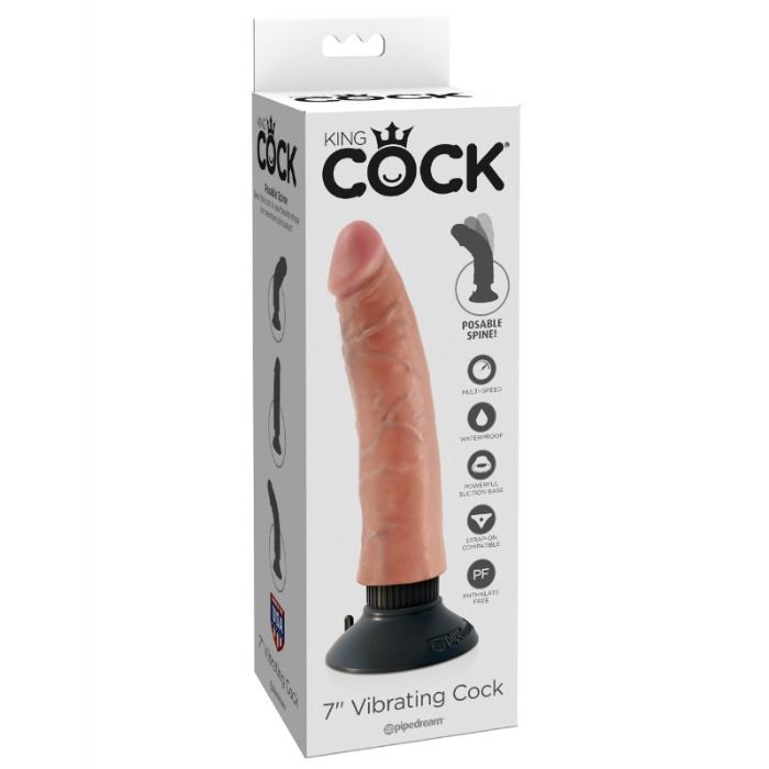 KING COCK - 17.78 CM VIBRATING COCK FLESH KING COCK