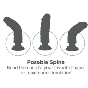 KING COCK - 20.32 CM VIBRATING COCK FLESH - LoveYou.lv