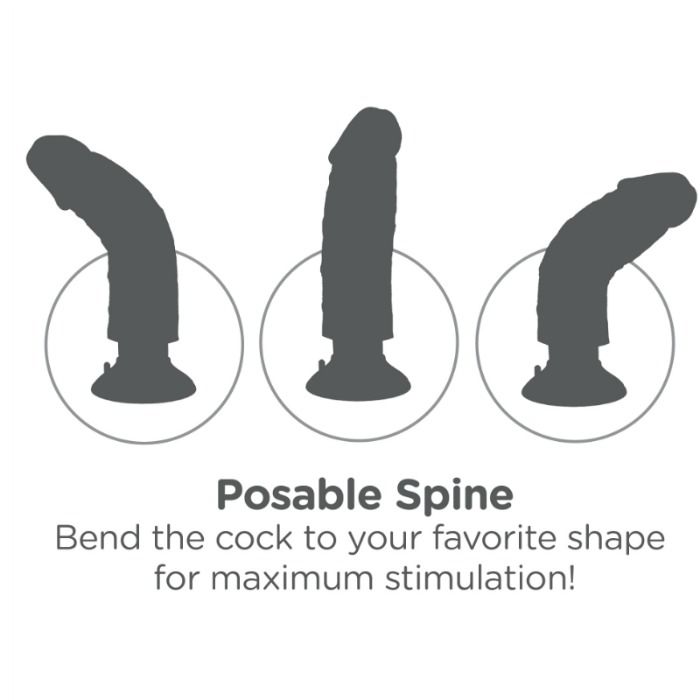 KING COCK - 20.3 CM VIBRATING COCK WITH BALLS FLESH KING COCK
