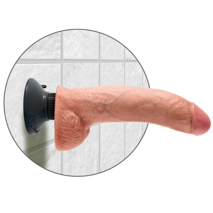 KING COCK - 23 CM VIBRATING COCK WITH BALLS FLESH KING COCK