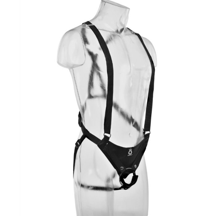 KING COCK - 25.5 CM HOLLOW STRAP-ON SUSPENDER SYSTEM FLESH KING COCK