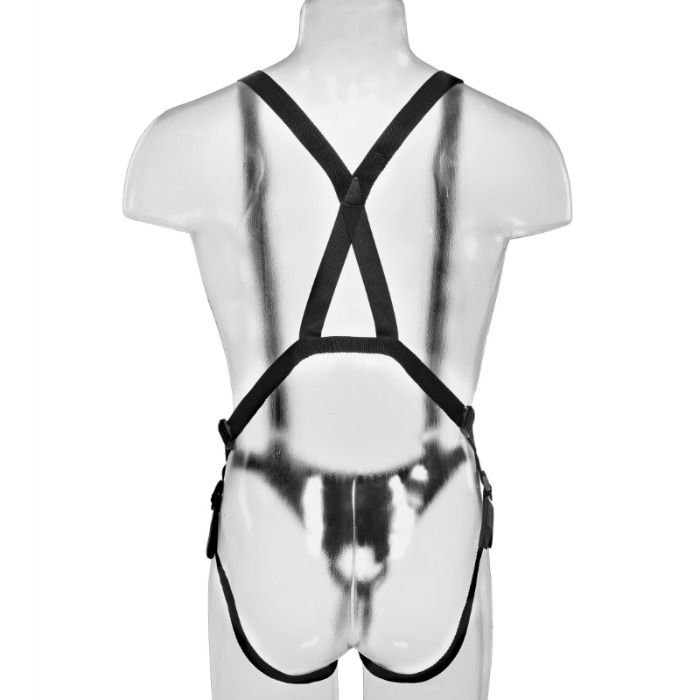 KING COCK - 25.5 CM HOLLOW STRAP-ON SUSPENDER SYSTEM FLESH KING COCK