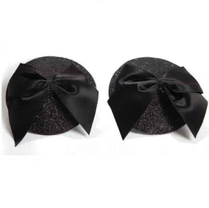 BIJOUX - BURLESQUE SHINY NIPPLE COVERS WITH BOW - LoveYou.lv