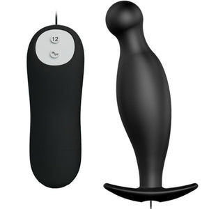 PRETTY LOVE - SILICONE ANAL PLUG 12 VIBRATION MODES BLACK PRETTY LOVE