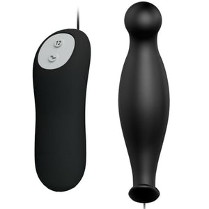 PRETTY LOVE - SILICONE ANAL PLUG 12 VIBRATION MODES BLACK PRETTY LOVE