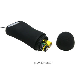 PRETTY LOVE - SILICONE ANAL PLUG 12 VIBRATION MODES BLACK PRETTY LOVE
