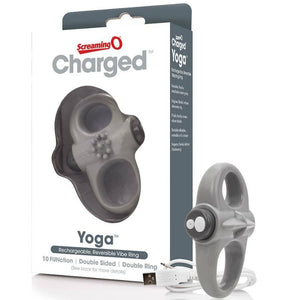 SCREAMING O – WIEDERAUFLADBARER VIBRIERRING YOGA GRAU SCREAMING O
