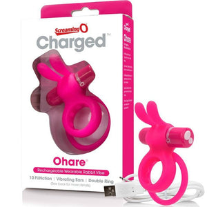 SCREAMING O – WIEDERAUFLADBARER DOPPELRING MIT KANINCHEN HASE ROSA SCREAMING O