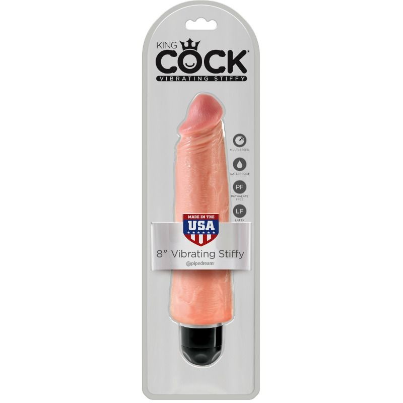 KING COCK - 20.3 CM VIBRATING STIFFY FLESH KING COCK