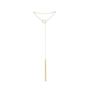 BIJOUX - MAGNIFIQUE METAL NECKLACE WITH GOLDEN FRINGES BIJOUX MAGNIFIQUE