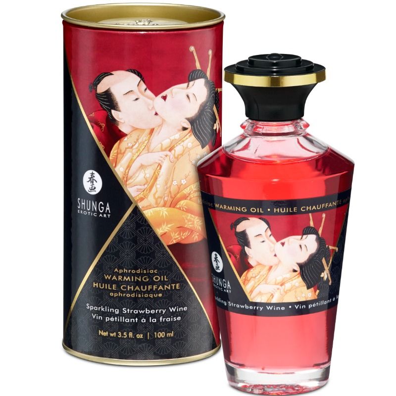 SHUNGA - MASĀŽAS EĻĻA SHUNGA - ZEMENES UN CAVA SILTUMA EFEKTA 100 ml