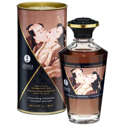 SHUNGA - МАССАЖНОЕ МАСЛО С ТЕПЛОВЫМ ЭФФЕКТОМ С ИНТЕНСИВНЫМ ВКУСОМ ШОКОЛАДА 100 МЛ