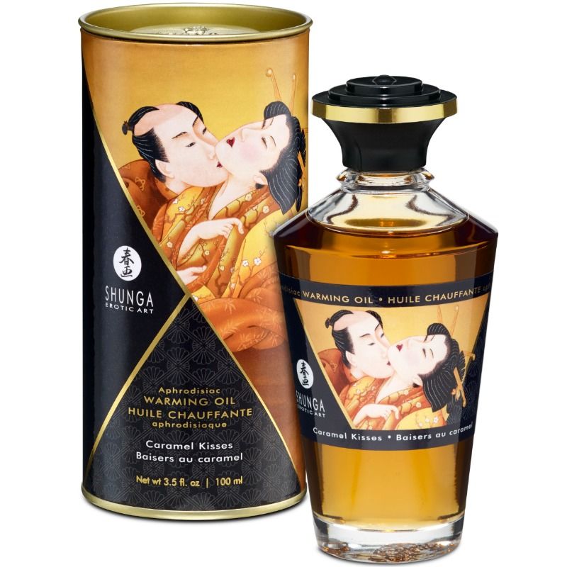 SHUNGA - МАССАЖНОЕ МАСЛО С ТЕПЛОВЫМ ЭФФЕКТОМ СО ВКУСОМ КАРАМЕЛИ 100 МЛ