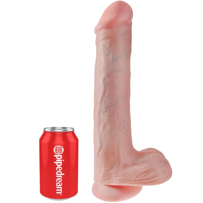 KING COCK - DILDO MIT EIER 33 CM FLEISCH KING COCK