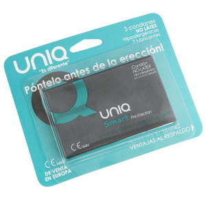 UNIQ - УМНЫЕ ПРЕЭРЕКЦИОННЫЕ ПРЕЗЕРВАТИВЫ БЕЗ ЛАТЕКСА 3 ШТ.